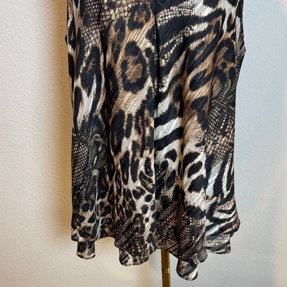 NWT Frank Lyman Tiered Leopard Print Sleeveless Blouse size 18 - Picture 3 of 13